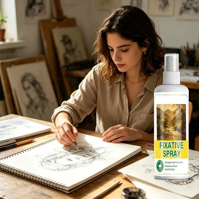 120ml Art Fixative Spray for Pastel Charcoal Oil Painting Smudge-Proof Coating