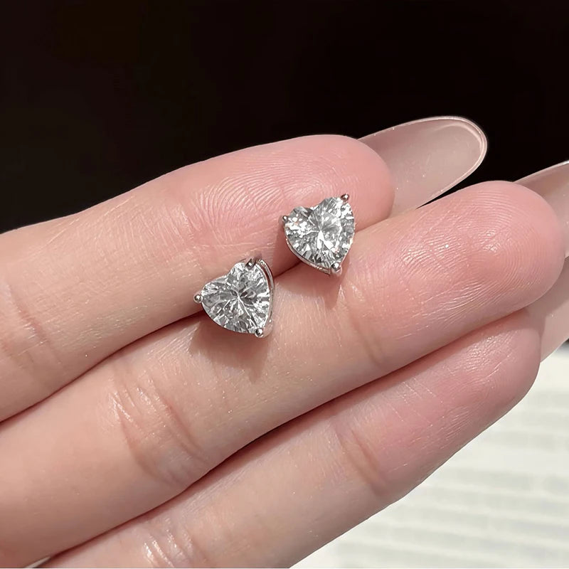 Oval Cut Moissanite Earrings 0.5-2.0ct in Silver with GRA Certificate Wedding Jewelry