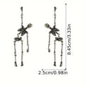 Halloween Skull Earrings Unisex Skeleton Jewelry Party Gift Silver or Gold Color