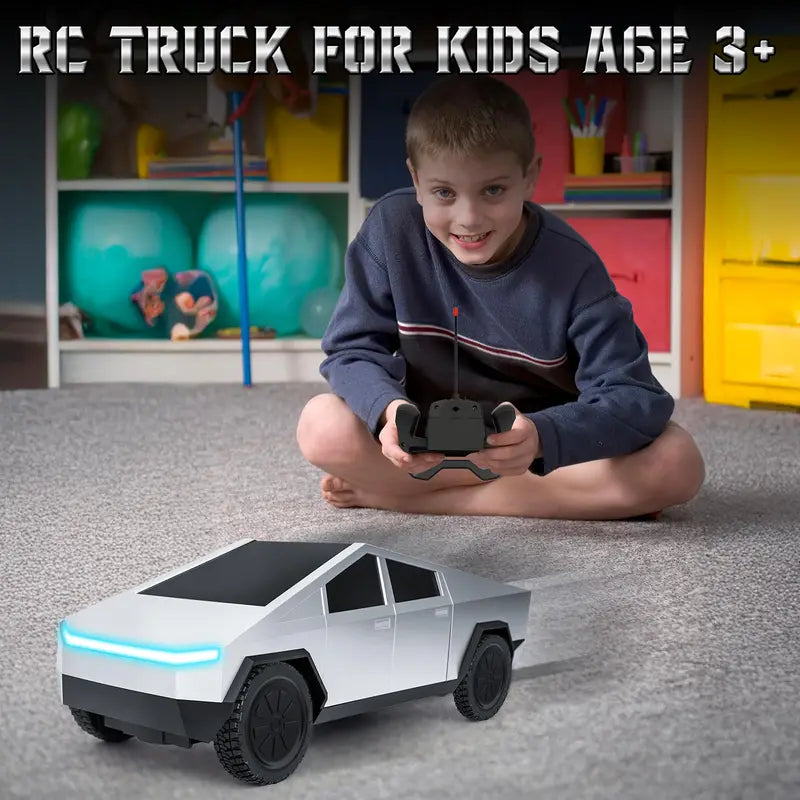 Remote Control Off-Road Truck - 4WD Wireless RC Car with LED Lights, 27MHz