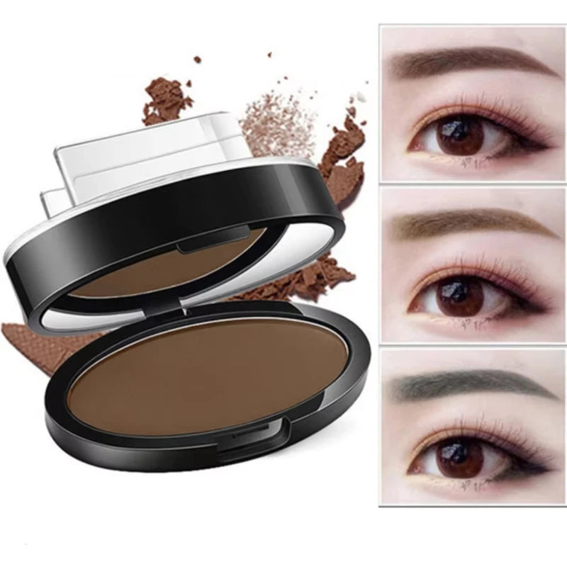 Eyebrow Powder Stamp Kit - Waterproof Eyebrow Stencil & Enhancer for Natural Look