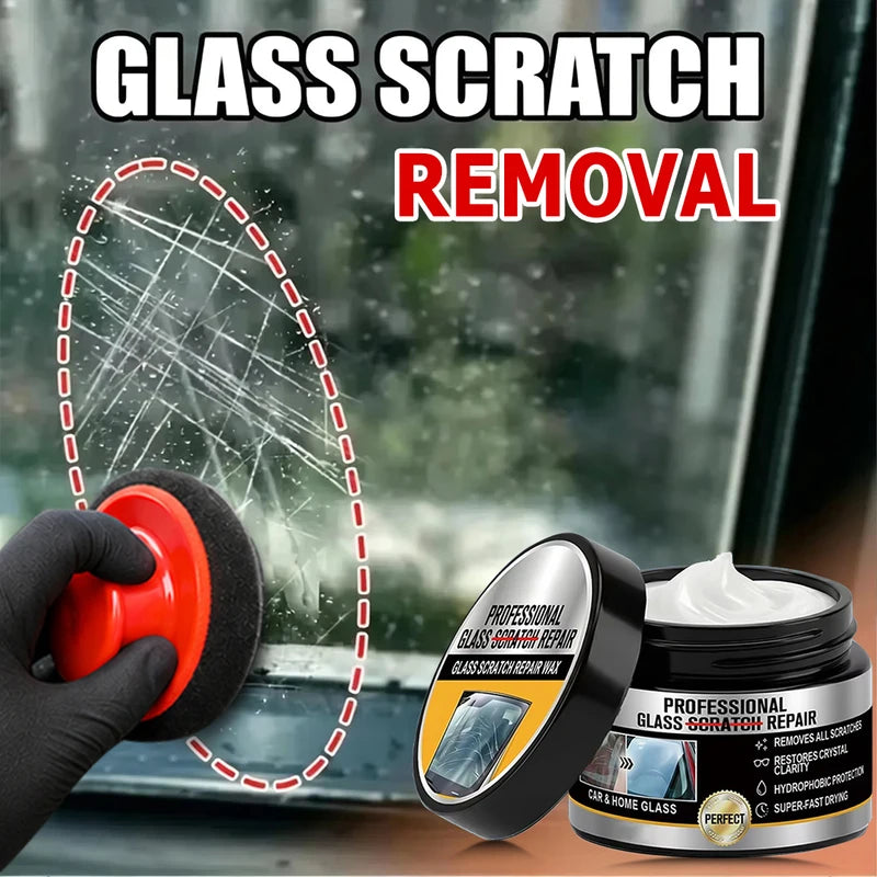 Glass Scratch Repair Wax for Car Windshields and Windows - Polishing Kit