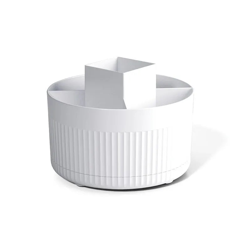 Rotating Makeup Brush & Cosmetic Storage Container with 360° Access