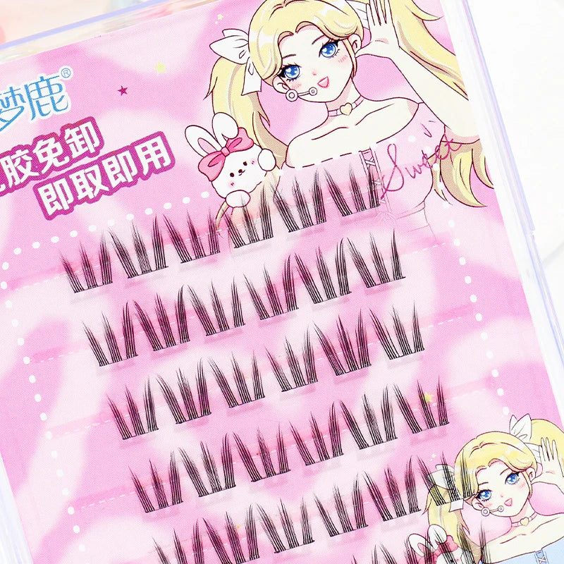 Self-Adhesive Cluster Eyelashes No Glue Reusable False Lash Extensions