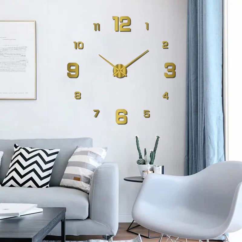 DIY Frameless 3D Luminous Wall Clock - Silent Modern Digital Wall Decor