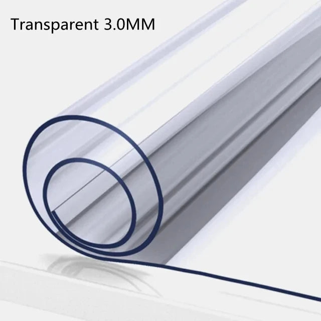 Transparent PVC Table Cover 2mm Thick Glass Cloth for Dining & Living Room