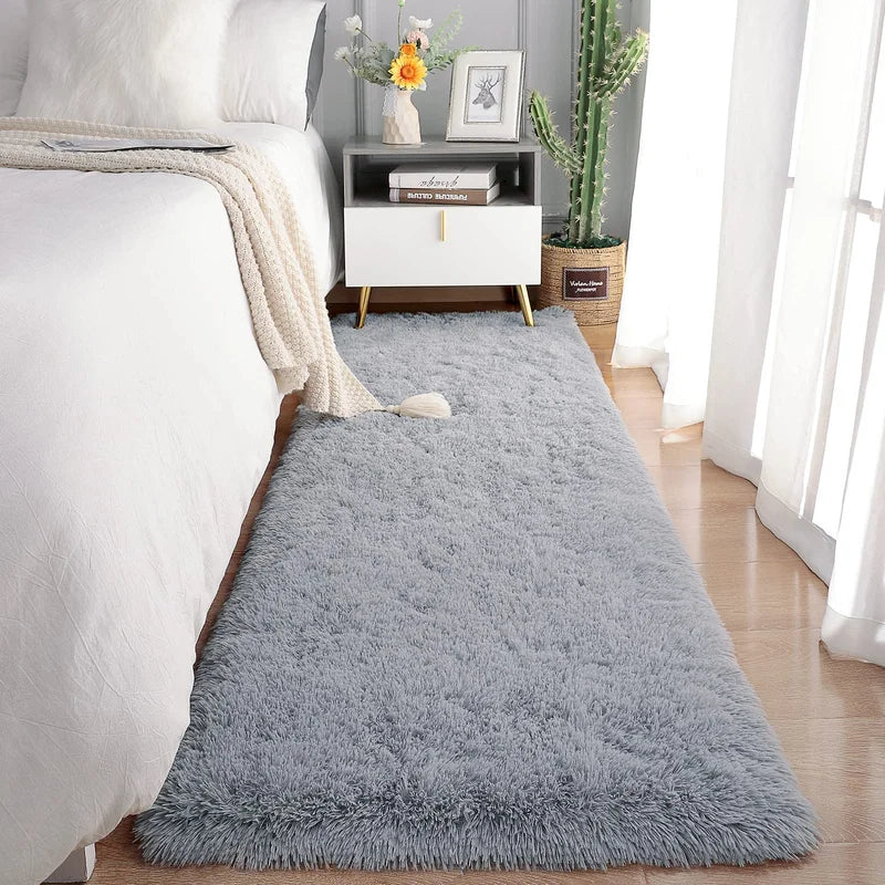 Soft Plush Running Rug for Bedroom and Living Room - Fluffy Floor Carpet
