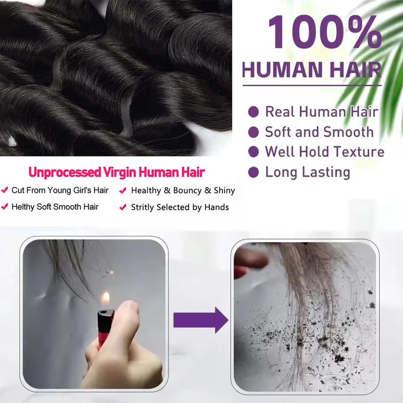 Virgin Brazilian Human Hair Bundles - Natural Black Body Wave Extensions 16A Remy Raw Hair