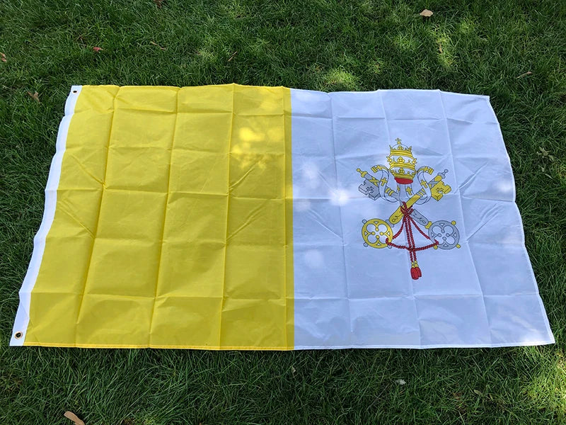 Vatican Flag Banner 90x150cm Christianity Cross Church Pennant Polyester