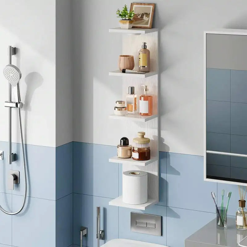 5-Tier Wall Mounted Shelving Unit Floating Shelves for Home & Office Decor