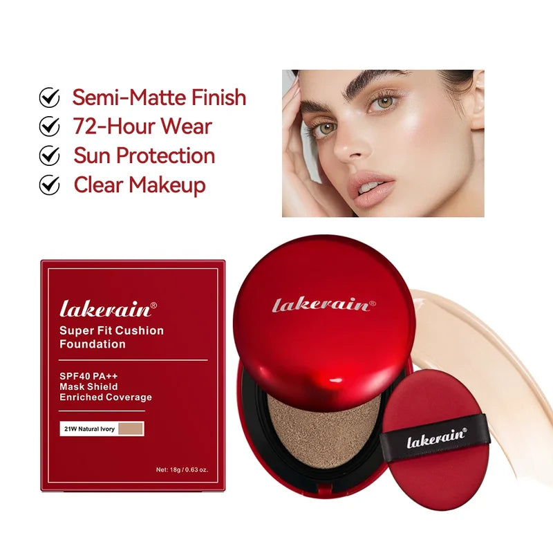 Long-Lasting Cushion Foundation with Full Coverage and SPF - All Colors