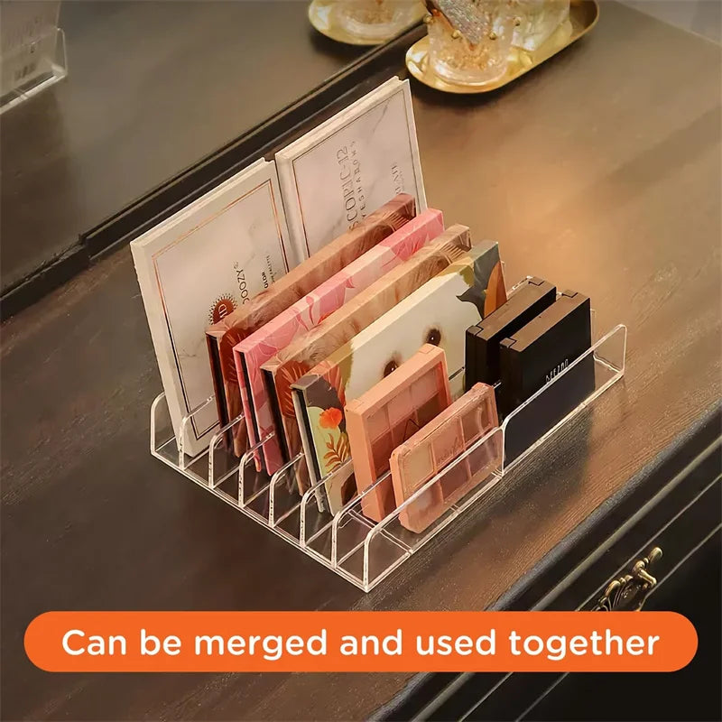 Acrylic Eyeshadow Palette Organizer 7-Section Makeup Storage Holder