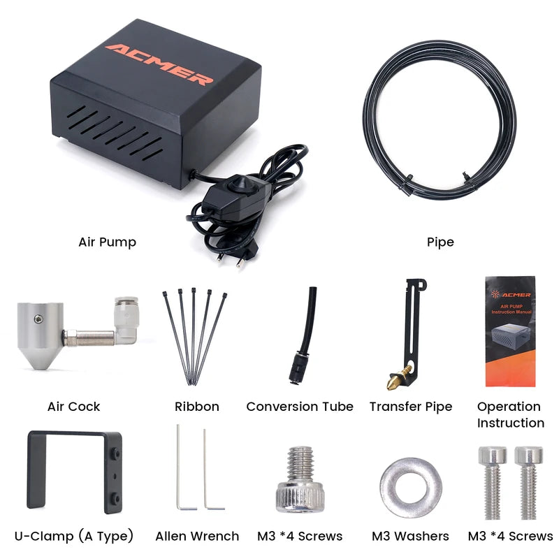 ACMER C4 Air Pump 30L/min Airflow Assist System for Laser Engraving Machines