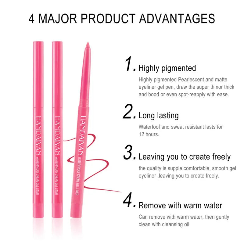 Colorful Waterproof Gel Eyeliner Pencil - Long Lasting & Easy to Use