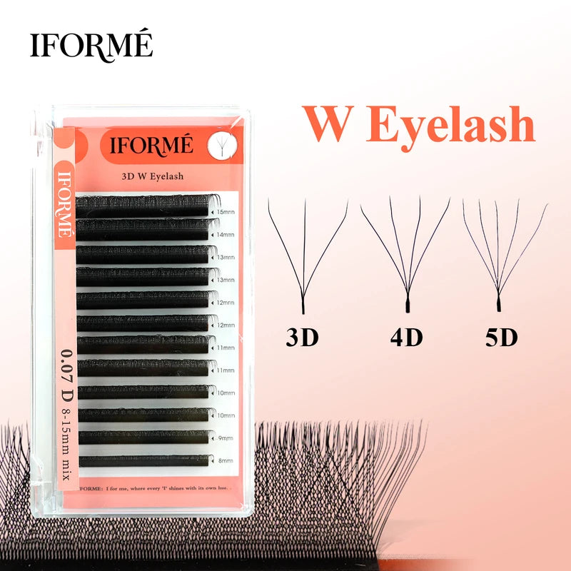 Eyelash Extensions Premade Fans 3D 4D 5D W Shape Full Dense Natural Look
