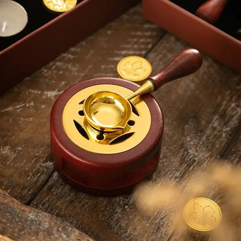 Wax Seal Warmer Kit with Copper Spoon for Melting Sealing Wax Beads & Sticks