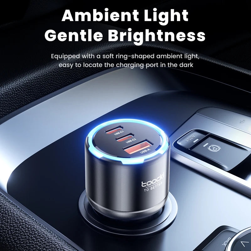 Fast Charging Car Charger with Multiple Ports - 150W Power Delivery for Smartphones & Laptops