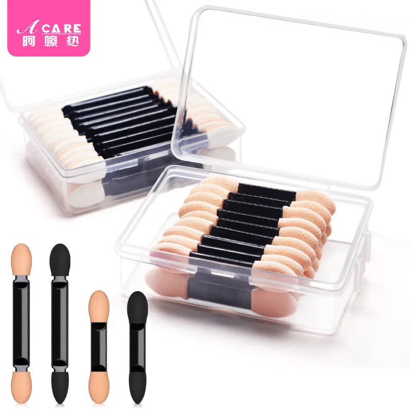 Eyeshadow Brush Set with Double Head Sponge - Portable Mini Cosmetic Tool