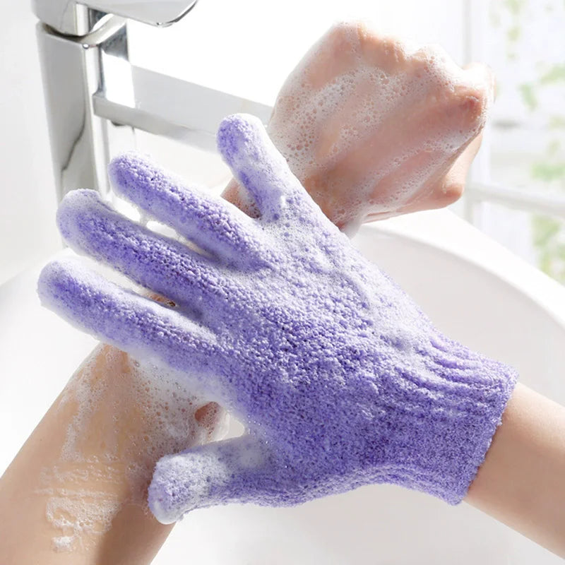 2pcs Exfoliating Bath Mitt Gloves for Body Scrubbing and Massage