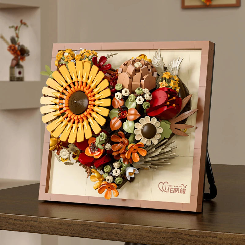 DIY 3D Picture Frame Building Blocks Flowers for Home Decor & Gifts