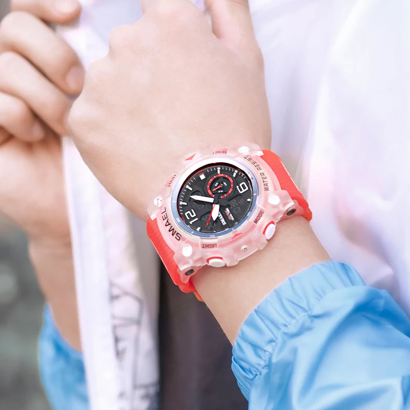 Digital Sport Watch for Men LED Dual Time Waterproof Military Wristwatch