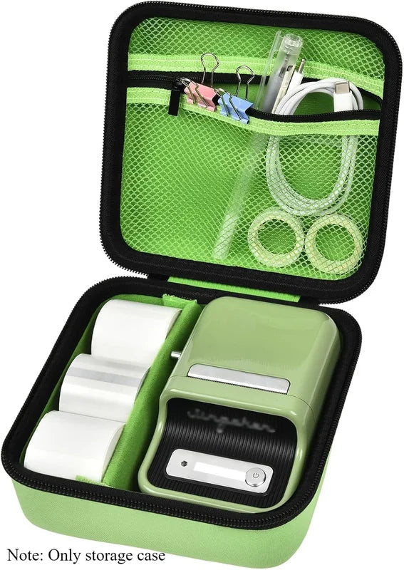 Protective Carrying Case for Wireless Label Printer with Customizable Compartments