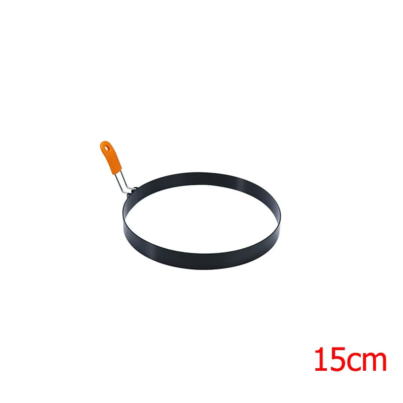Stainless Steel Egg Ring Set Pancake Mold with Silicone Handle - Kitchen Utensils