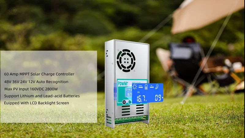 Solar Charge Controller MPPT 20A-60A LCD Auto Battery Regulator for 12V-48V Solar Panel