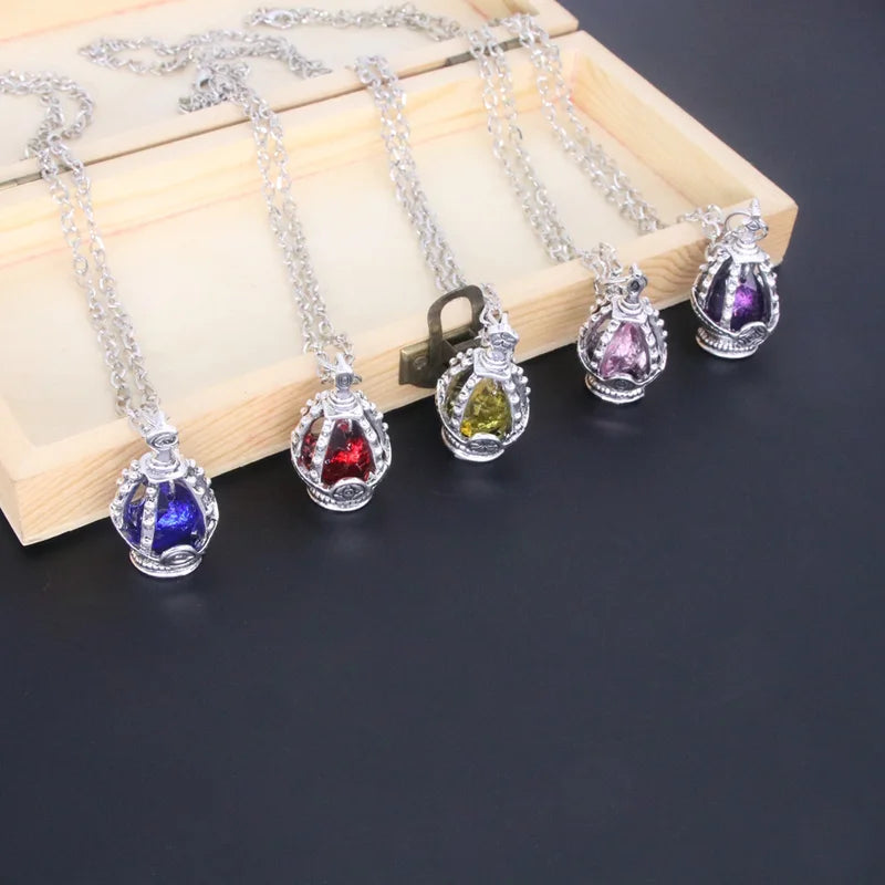 Anime Necklace Set - Madoka Magica Soul Gem Pendant & Ring Jewelry