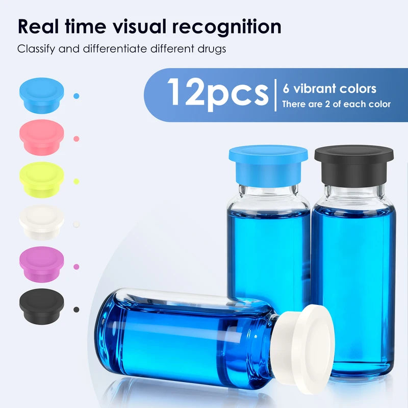 3ml Glass Vial Caps Leakproof Reusable Silicone Protective Covers for Insulin & Samples