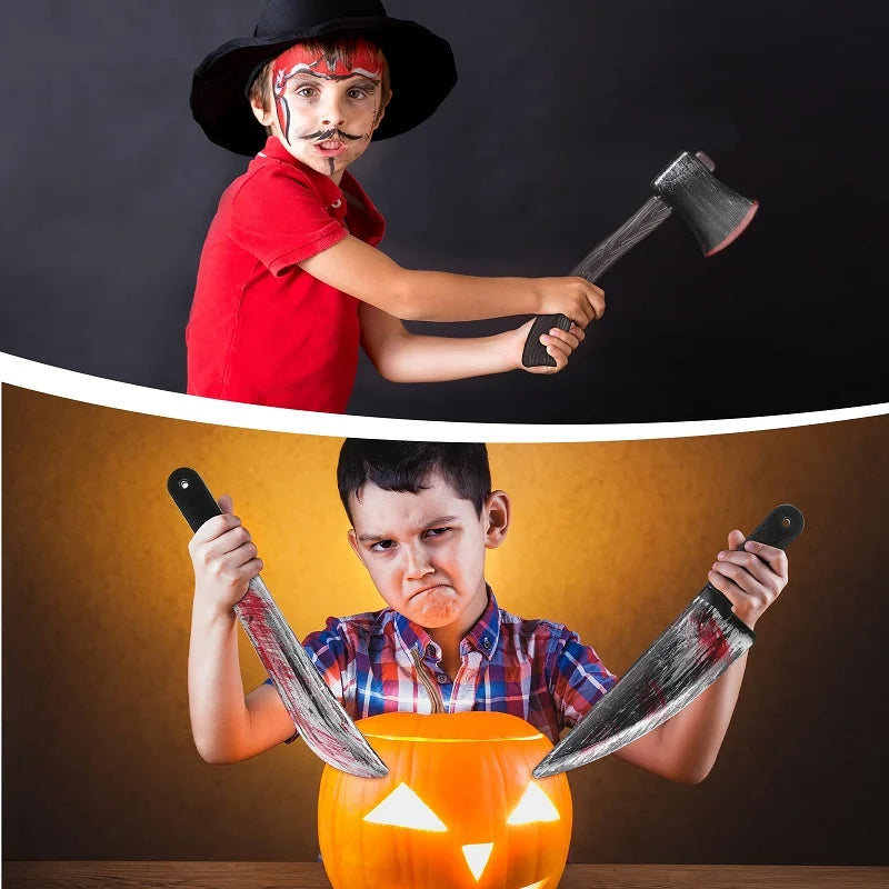 Halloween Fake Knife with Blood Prop - Plastic Scary Costume Accessory