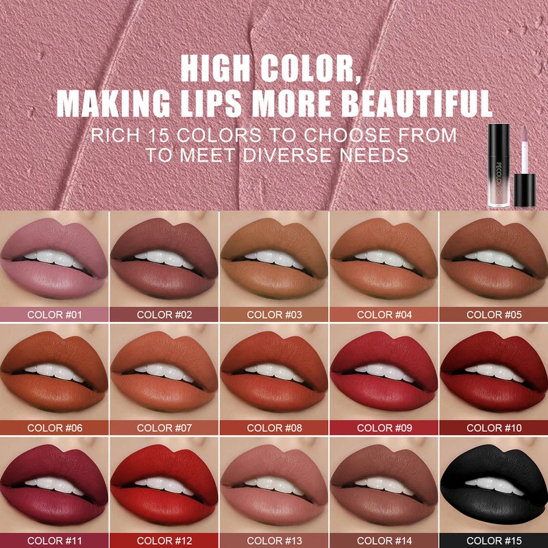 Matte Velvet Lip Gloss Set Waterproof Long-Lasting Lipstick with High Color Rendering