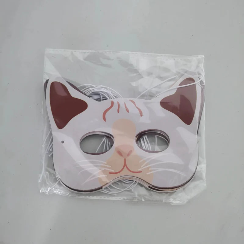 Party Cartoon Cat Masks - 12PCS Cute Pet Cat Face Decorations for Birthdays & Events