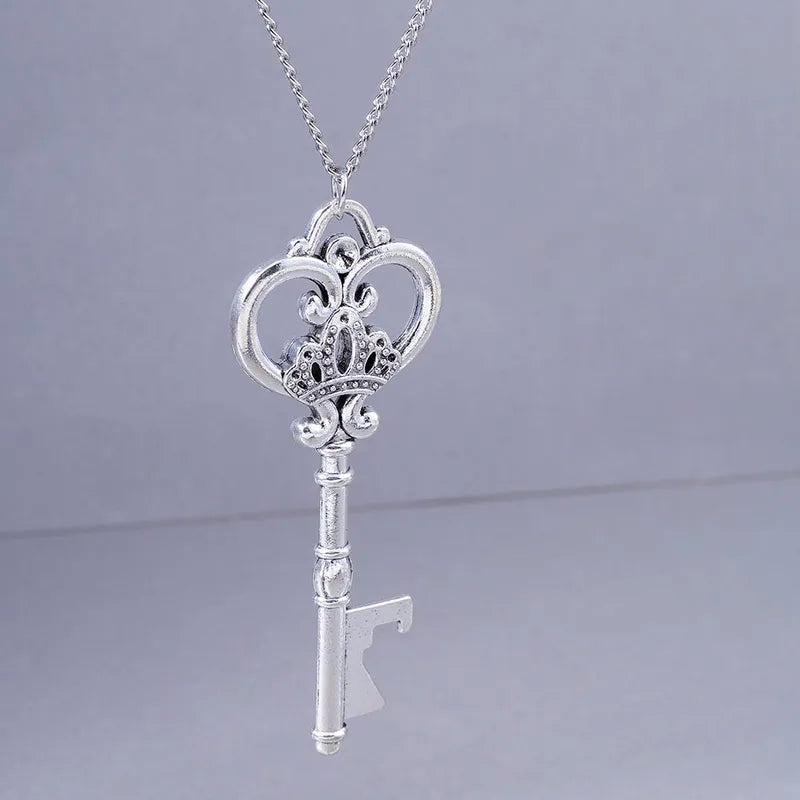 Steampunk Lock Key Pendant Necklace - Retro Gothic Punk Jewelry for Men & Women