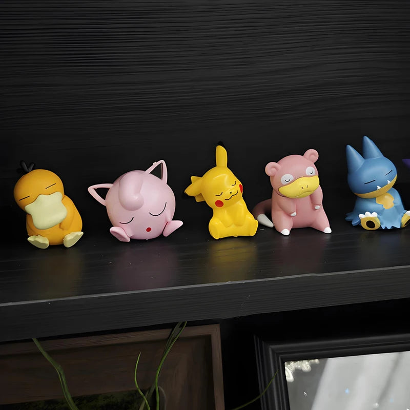 6pcs Pokemon Action Figures Set - Pikachu Psyduck Gengar Jigglypuff Slowpoke Toys