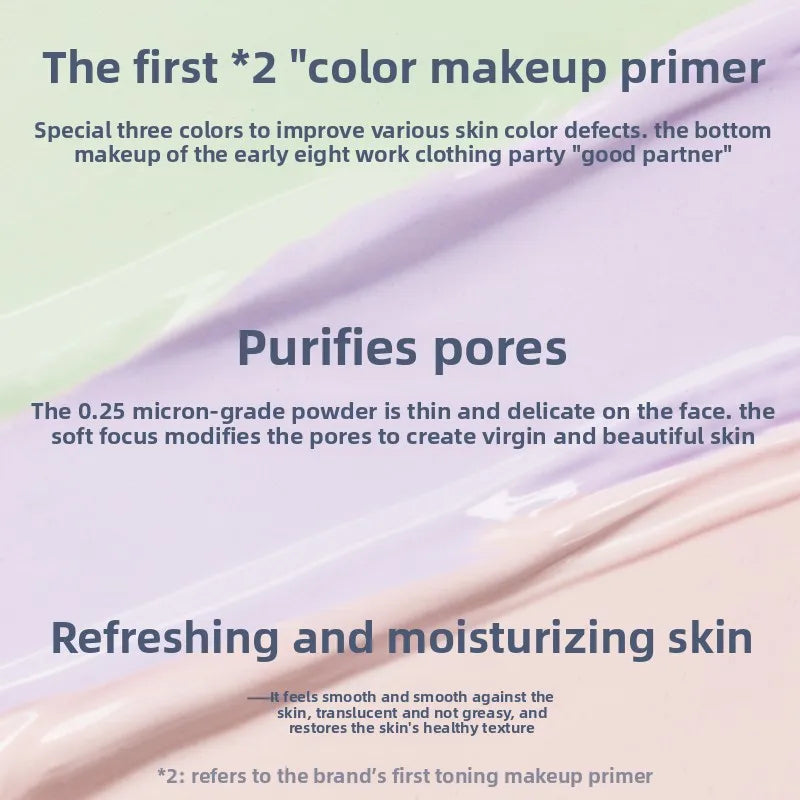 Colorful Makeup Primer Set with Pearl Flower Design - Brightening & Holding Base