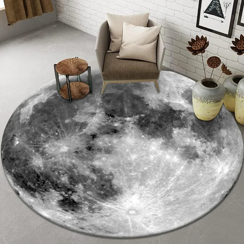Kids Play Area Rug with Tree Ring Pattern Non-Slip Soft Carpet for Living Room Bedroom
