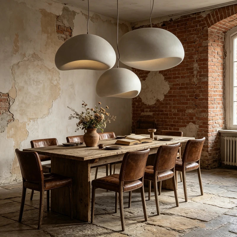 Modern Wabi Sabi Pendant Light with Adjustable LED Ceiling Chandelier for Living & Dining