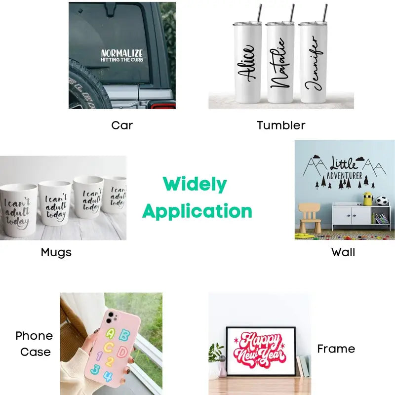 Vinyl Stickers for Crafting and DIY Projects - Permanent Adhesive Vinyl Roll
