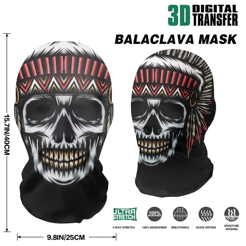 Full Face Skeleton Mask Motorcycle Helmet Headwear Halloween Cosplay Costume