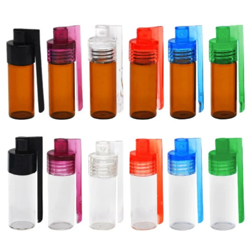 Portable Glass Storage Bottle with Spoon and Flip Cap - 36MM & 51MM Containers