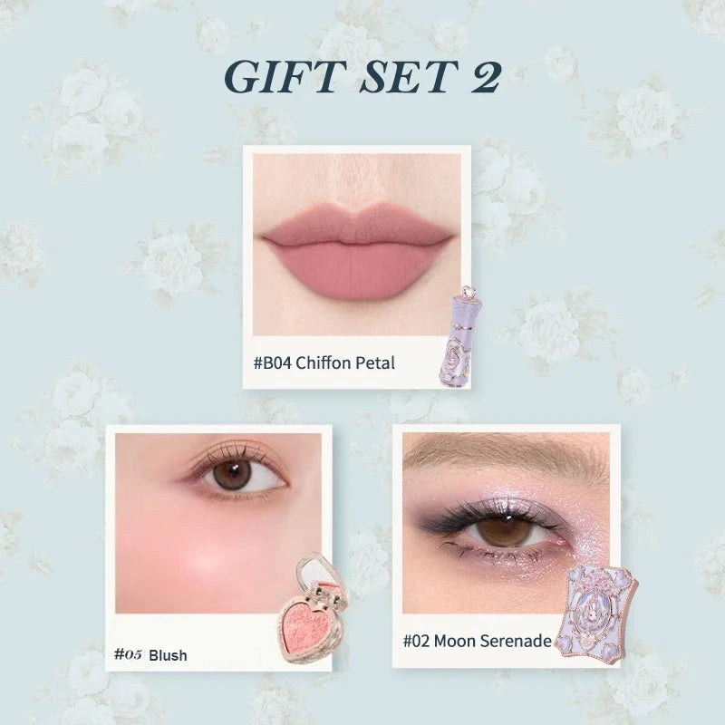 Makeup Gift Set with Eyeshadow Palette and Lipstick - Bunny Garden Collection