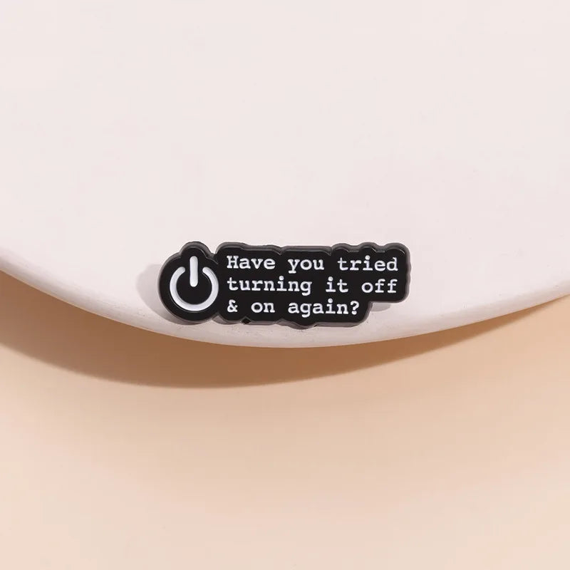 Geometric Humorous Phrase Enamel Pins Set - Custom Funny Quotes Metal Brooches for Bags & Clothing