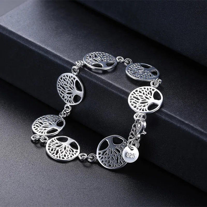 Sterling Silver Tree of Life Jewelry Set with Necklaces and Bracelets for Women