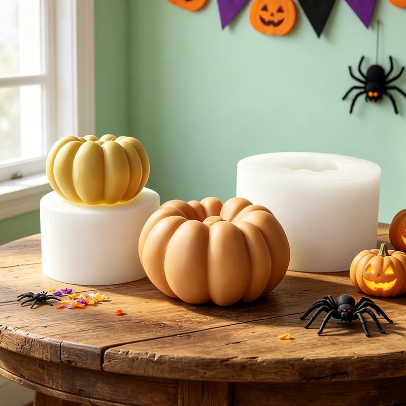 Silicone Mold for Candles, Resin, Chocolate & Crafts - Halloween Pumpkin Design
