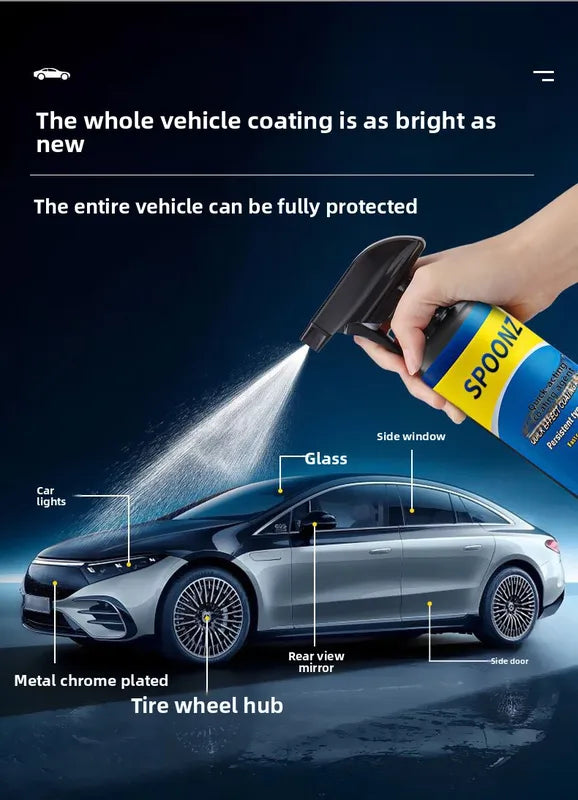 3-in-1 Ceramic Car Coating Spray - Nano Liquid Wax & Sealant for Vehicle Protection