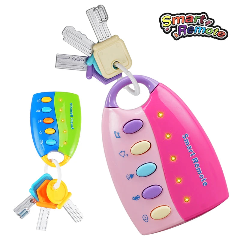 Music Cartoon Car Key Toys for Kids Pretend Play Educational Toy Gift for Boys and Girls