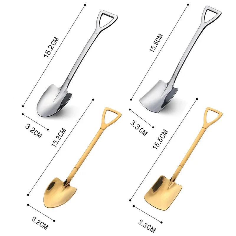 4PCS Stainless Steel Dessert Spoons Set - Cute Watermelon Shovel Design