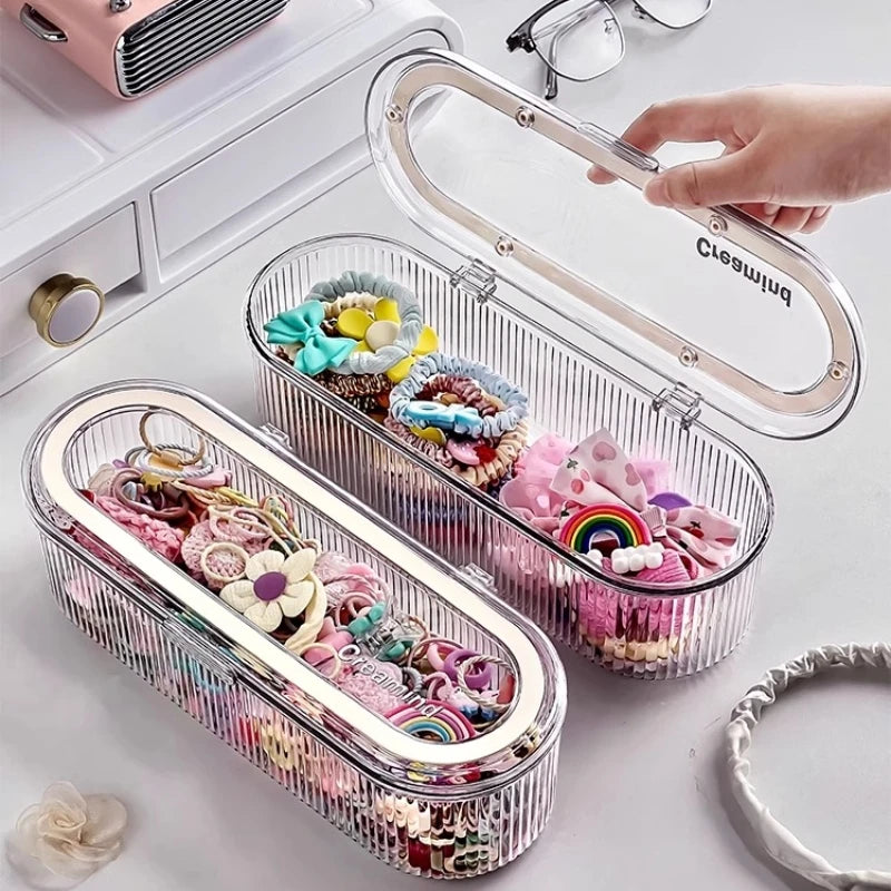 Hair Accessories Organizer Acrylic Storage Box with Multiple Compartments