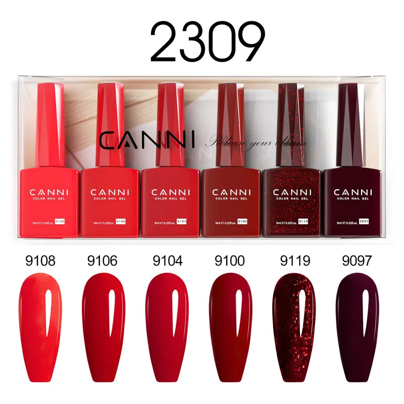 6-Piece HEMA & TPO Free Nail Gel Polish Set - Semi-Permanent UV LED Colors